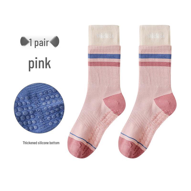 Junbie Pilates Yoga Mid-Calf Socks One Size