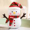 1Pc 25Cm Lovely Christmas Snowman Plush Toys Kawaii Snowman Wears Santa'S Hat Scarf Loose Coat Doll For Xmas Party Decor Gift