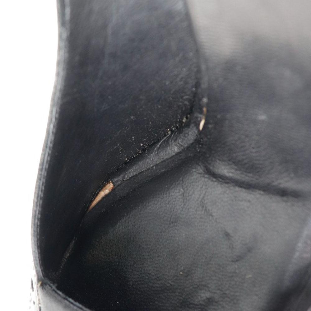 GUCCI pumps 146740 Side open ribbon black leather/Satin Women Used