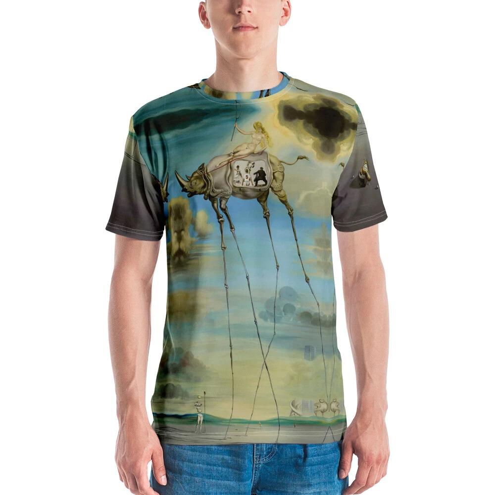 Salvador Dali T-Shirt Elephants Famous Paintings All Over Printing Tee Shirt M