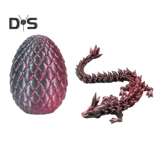 

3D-печатное яйцо мини-дракона, шарнирная игрушка-дракон, внутри яйца, пасхальная корзина, наполнители, коллекционный гибкий дракон, подарок для детей и подростков 22cm
