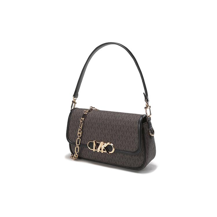New MICHAEL KORS PARKER Artificial Leather Shoulder Bag, Handbag, Shoulder Bag Women's 30F2G7PC6B-BROWN-BLK