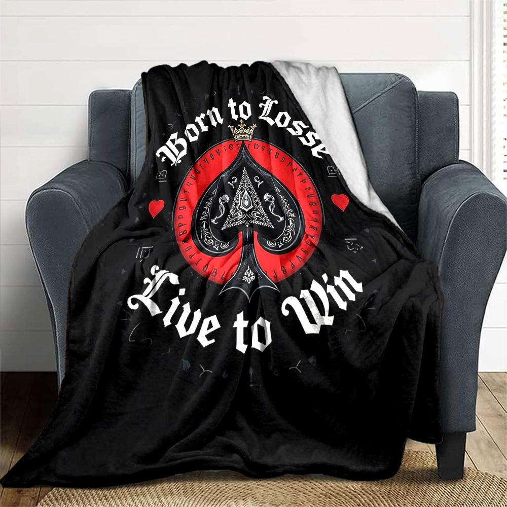 1pc Born To Lose Live To Win Soft Flannel All Season Throw for Home, Office, Outdoor UseDurable Comfort Soft Warm Throw for Home