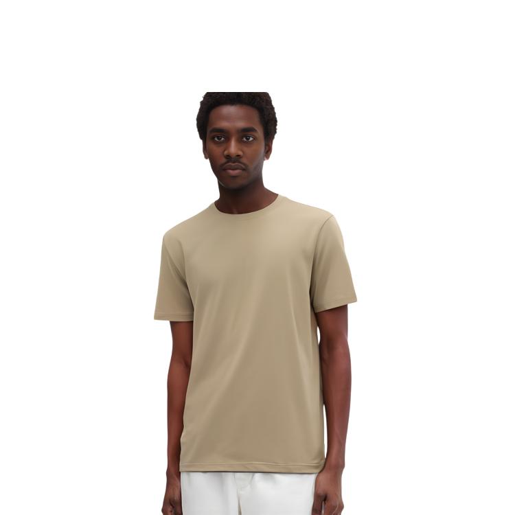 Nike T Shirts Men's Khaki Crew Neck Moderate Straight Fit DO0775-247
