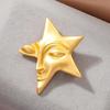 Elegantes Broches de Estrella de Cinco Puntas para Mujer Cara con Chapado en Oro Pin de Solapa para Uso Casual y Formal
