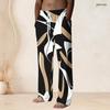 Men S Plus Size Drawstring Waist Printed Straight Leg Long Pants With Pockets