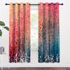 2pcs/set Abstract Crystal Color Art Digital Printed Curtain Grommet Top Living Room Curtain Blocking Curtain Translucent Curtain
