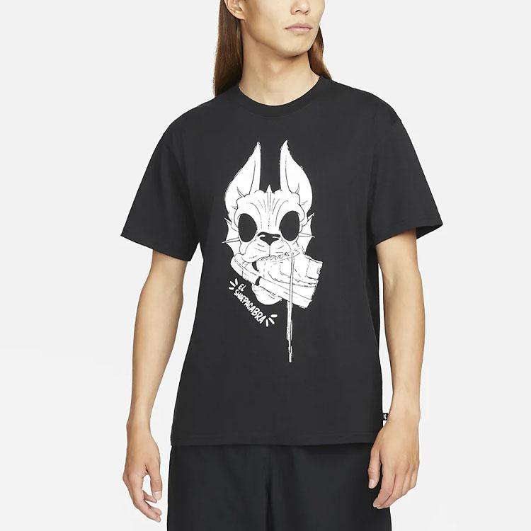 Nike SB Print Pattern Skateboarding Short Sleeve T-Shirt Men Tops Black DN7329-010