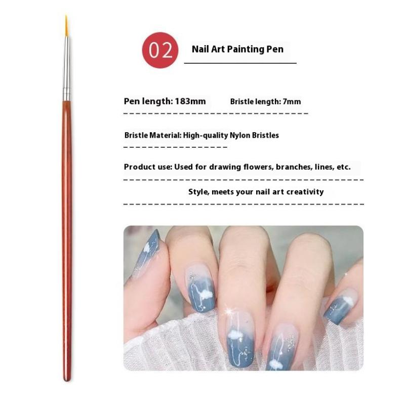 Wooden Nail Art Brushes Nail Art Liner Brush For Thin Details Fine Drawing Liner Brush Uv Gel Polish Painting Nail Design Tool