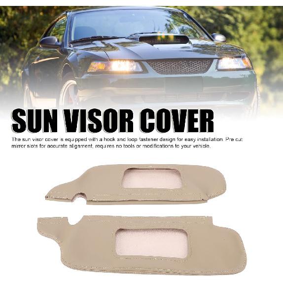 Asixxsix Sonnenschutzblende Abdeckung Schutz für 1994 bis 2004, PU-Leder Sonnenschutzblende Ersatzabdeckung Haut, Linke Fahrer- und Rechte Beifahrerseite Sonnenschutzblende