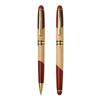 Wooden Metal Ballpoint & Bamboo Fountain Pen - Retro Colorblock, High-End Refill, Ideal for Business or Student Gifts