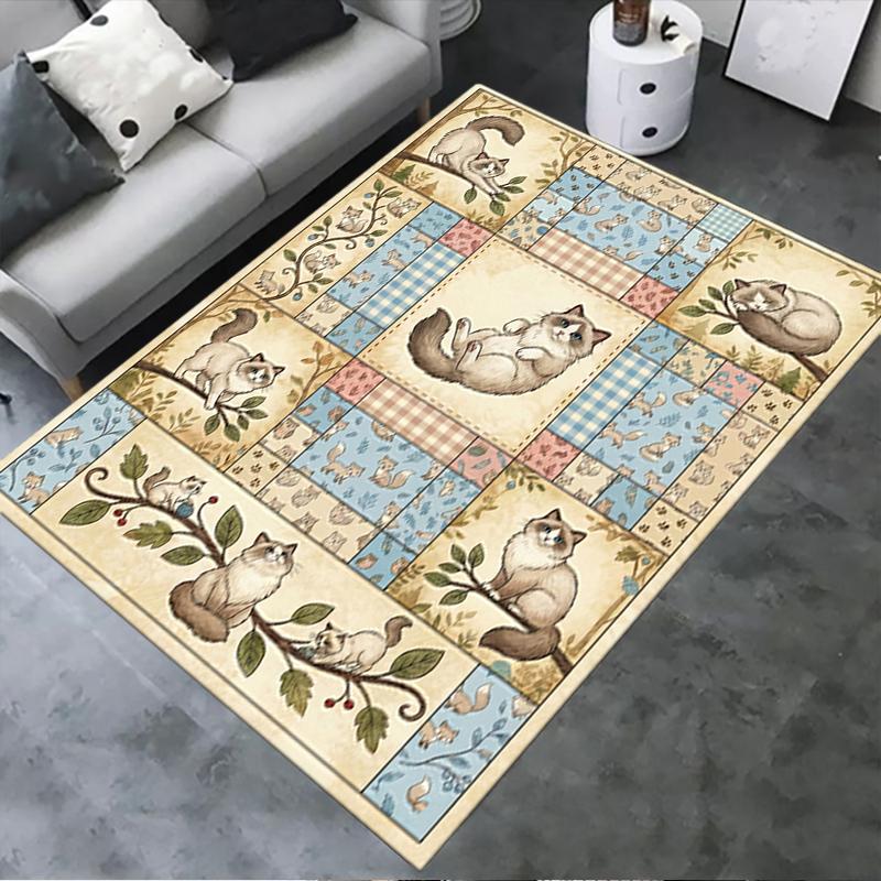 2025 New Retro Animal Carpet Rug for Living Room Bedroom Home Sofa Decoration,Kids play Non-slip Floor Mat99