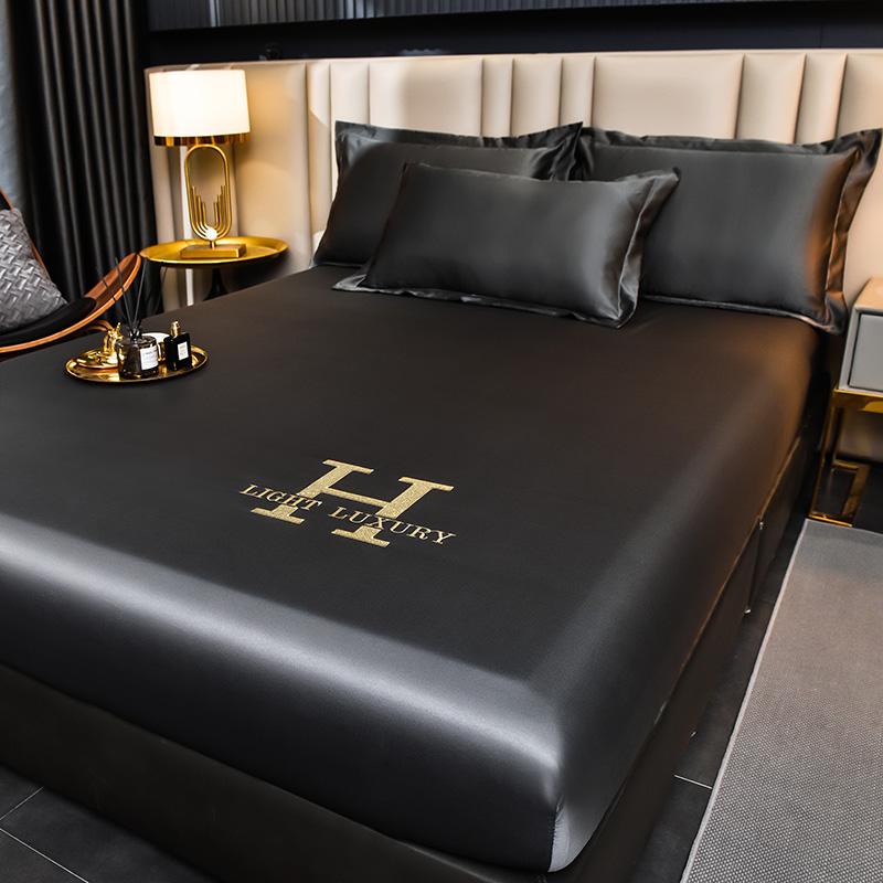 

Высококачественная атласная простыня на резинке с эластичной лентой, однотонная шелковистая простыня, гладкий нескользящий чехол для матраса, покрывала, постельное белье 140x190x30cm