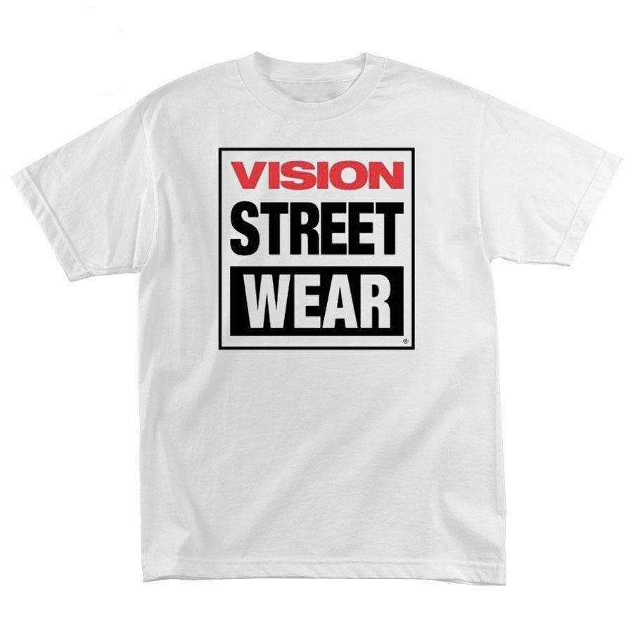 

NOS Vision Street Wear CLASSIC LOGO Skateboard Shirt WHITE *OOP 2013* Unisex T-Shirt S