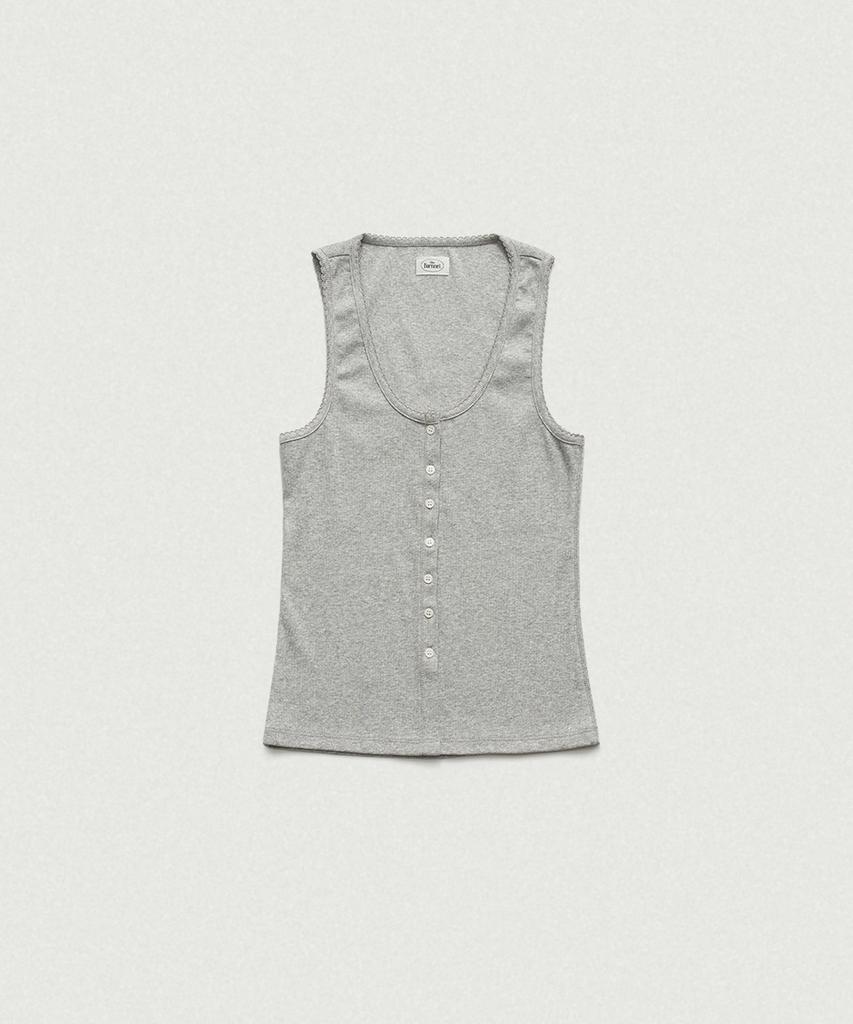 Deobanes Clara Button Layer Tank Top_Light Gray