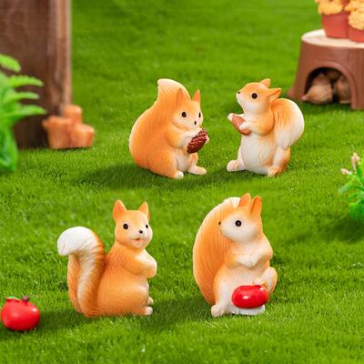 Roztomilá pryskyřicová mini figurka veverky Šišky Kawaii Doplňky Dekorace do domu Stůl Zahrada Dekorace do bytu Dětská hračka Dárek