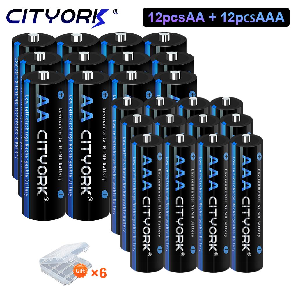 CITYORK 1.2V AA AAA NIMH Rechargeable Batteries 2A 3A With 12 Slots Fast Smart Intelligent charger for 1.2V AA AAA Battery