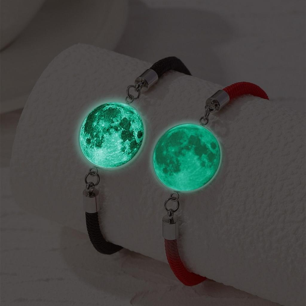 2 Pcs/Set Luminous Braided Rope Couple Bracelets for Lovers Sun Moon Butterfly Glow In the Dark Chains Noctilucent Jewelry Gift