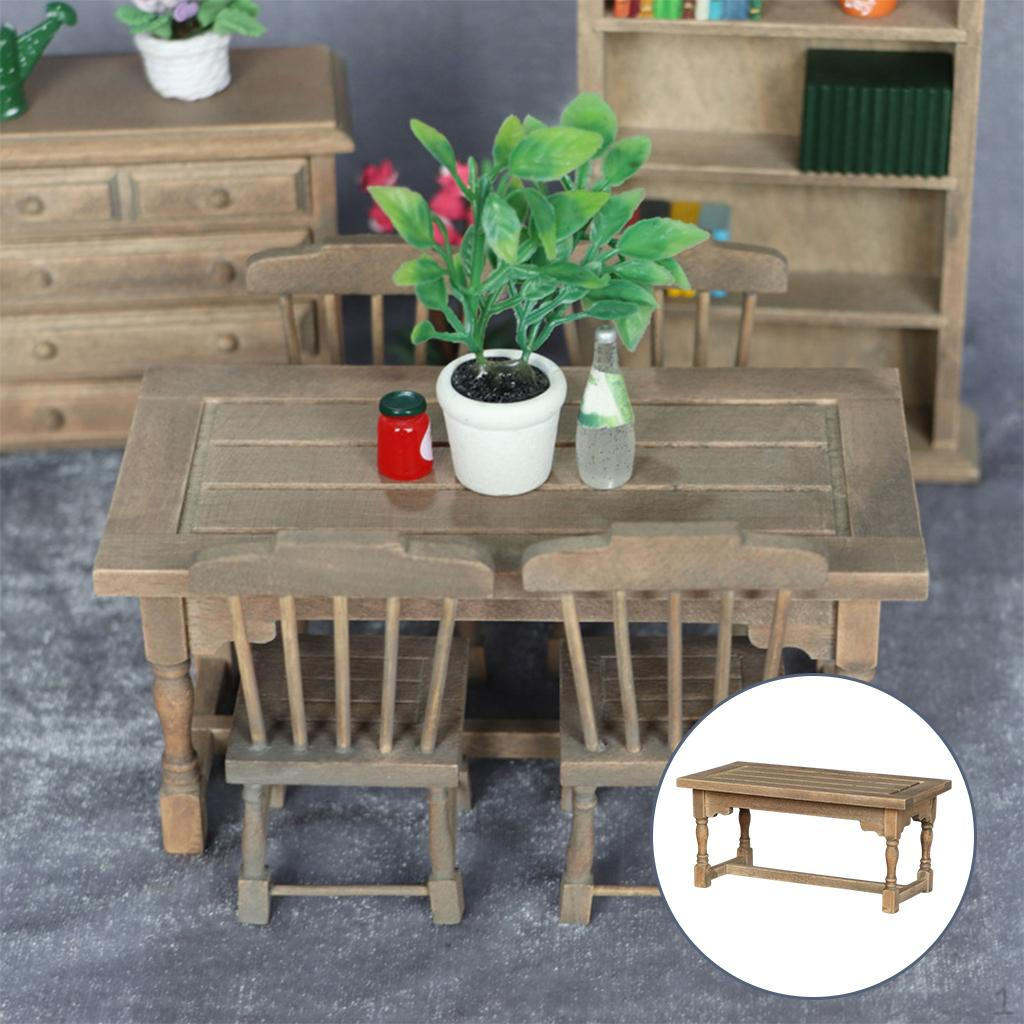 Raindrops Miniature Dining Table and Chairs Set for Doll House Decor in