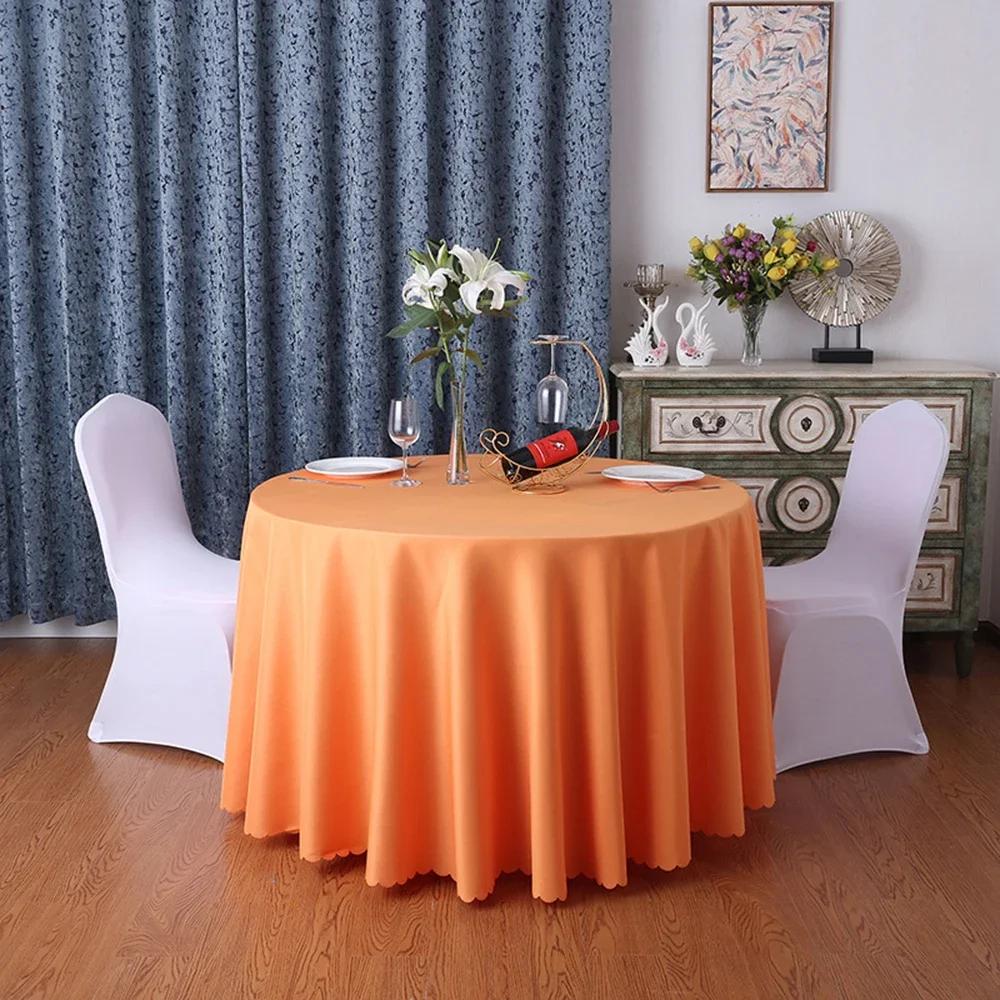 Round Tablecloth Circular Polyester Table Cover Polyester Navy Blue Table Cloth For Hotel Banquet Birthday Party Table Decor