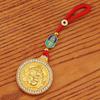 Gold Sand Zakiram Fu Pendant: Wealth & Fortune Bag Keyring for Peace, Joy, Happiness