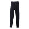 Women's High Waist Fleece-Lined Black Skinny Leggings for Autumn/Winter 2024