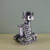 Mechanischer Punk Geschnitzter Kolben Totenkopf Gesicht Statue Kreative Europäischer Metallischer Stil Piraten Skulptur Harz Figur Desktop Deko