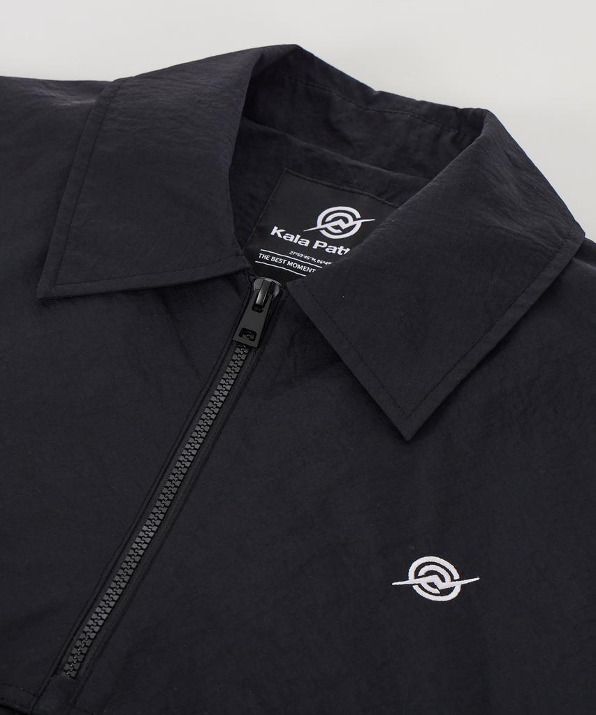 Kalapatthar Nylon Taslan Half Zip-Up Anorak Jacket - Black