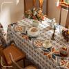Table Cloth Rectangle Table, Heavy Duty Cotton Linen Tablecloths Farmhouse Tablecloth, Soft and Wrinkle Free Table Cover with Tassels