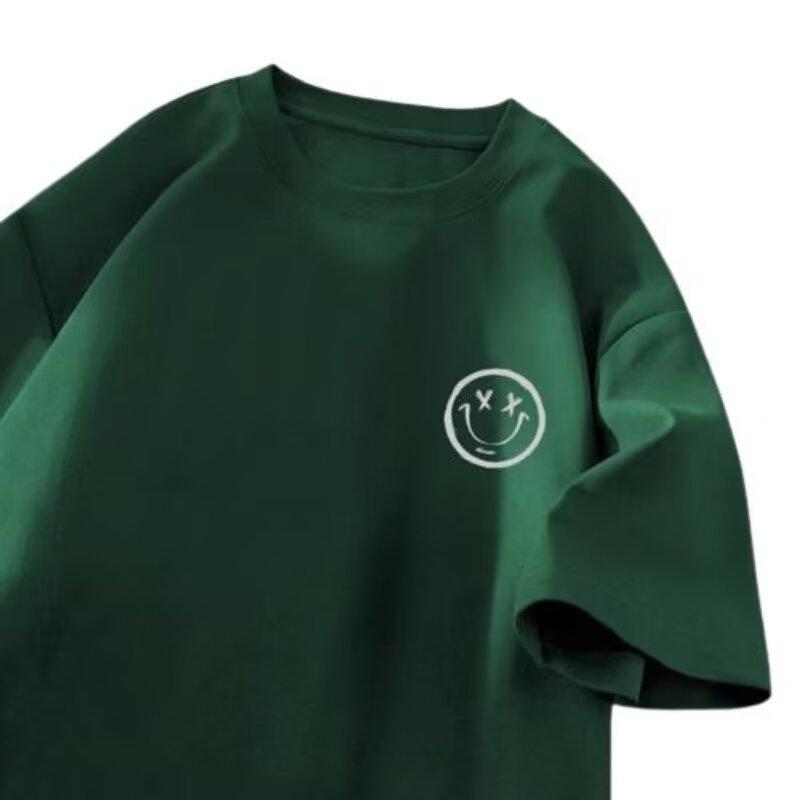 Tricou cu mâneci scurte imprimat cu litere la modă, cu gât rotund, pentru vară, în top casual