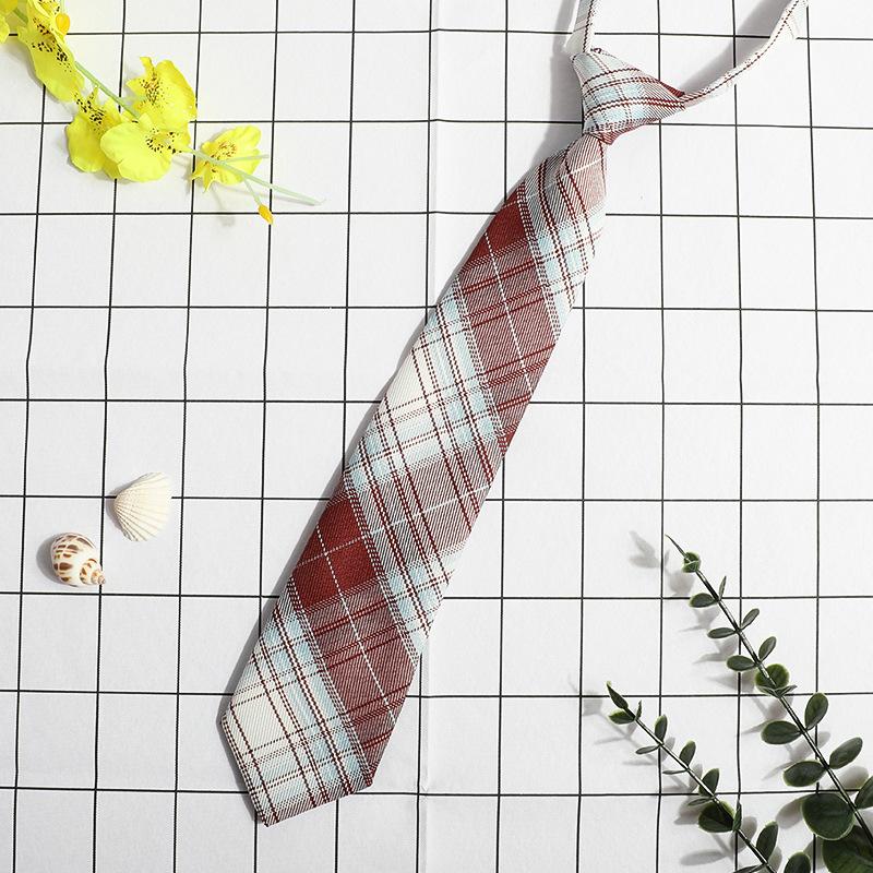 Jk Small Tie Female College Style Lazy Japanese Plaid Uniform Shirt Tie Student Ins Men'S And Women'S Short Styles Free Of Charge