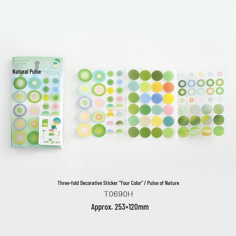 

3-Fold Decorative Polka Dot Sticker - Your Color Series, Korean Style Journal Material
