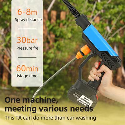 Cordless High Pressure Washer Gun 800W Lithium Battery Car Wash Machine Portable Cleaning Tool For Garden Watering/Floor Washing