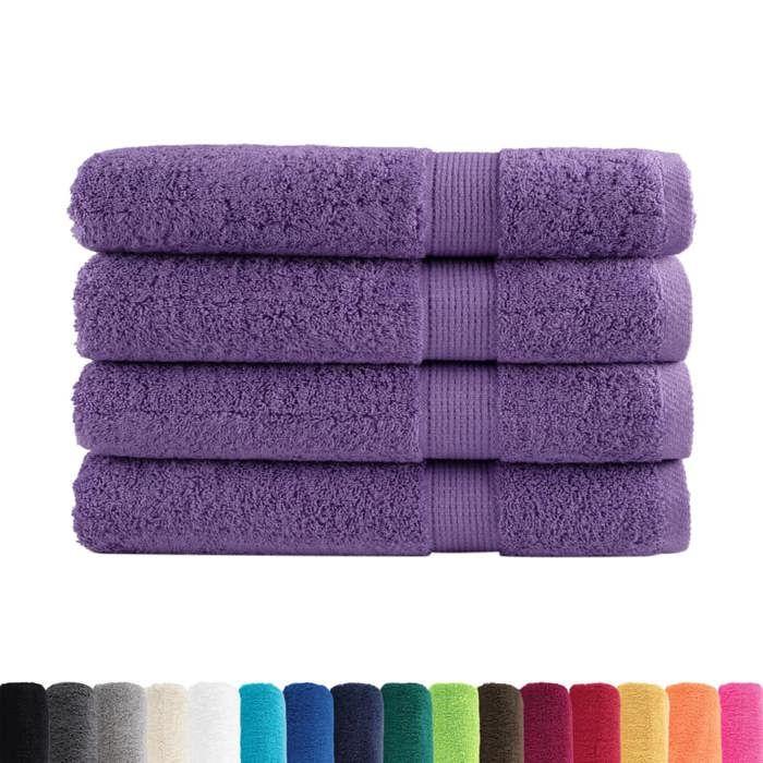VidaXL Serviettes de Sauna de Qualité Supérieure 4 pcs, Paréos de Sauna, Draps de Bain, Serviettes de Douche Salle de Bain 137363