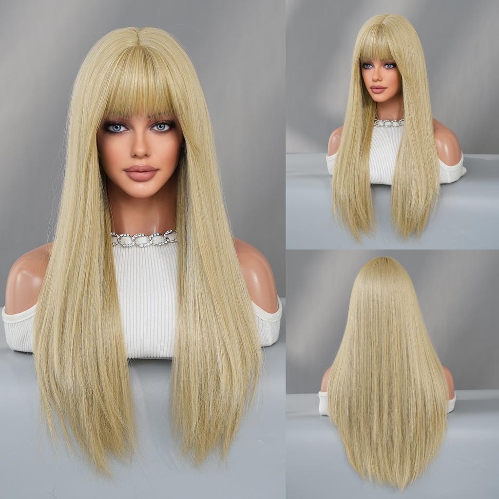 Available In Multiple Colors Including Long Straight Hair From Europe America Colored Wigs Full Head Covers Women