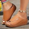 Designer Women Wedge Slippers Summer New Slippers Open Toe Breathable Sandals Comfortable Buckle Woman Shoes Slides