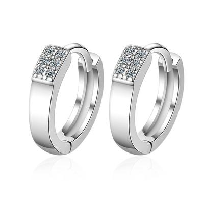 Charms Lady 925 Silber Creolen für Mädchen Ohrpiercing Zubehör Trend Kristallsteine ​​Ohrring für Frauen Schmuck Mode