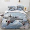 3D Fashion Plane King Queen Duvet Cover Aircraft Theme Bedding Set Kids Boys Men Sunset Airplane Polyester Comforter Cover
