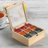 Tea Box Organizer Tea Bag Holder 9 Compartments Decorative Teabag Holder Containers Teabox Station Display For Friends Lovers