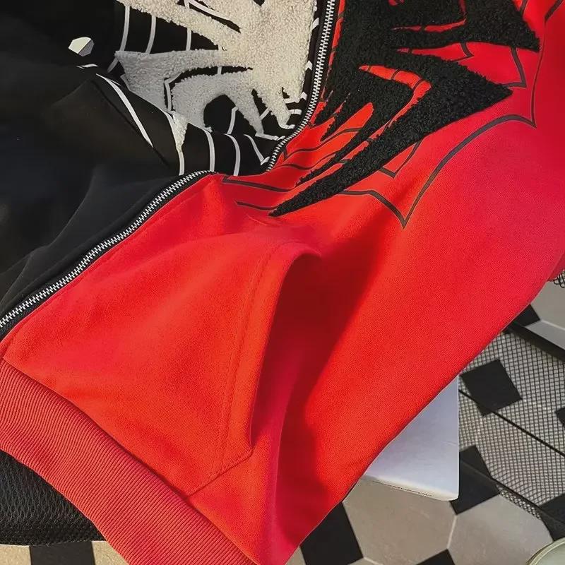 Unisex Spider-Man Embroidered Sports Hoodie Jacket - 300g Loose Fit, Fashionable Design