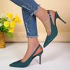 Shoes Female 2025 New Fashion Women's Pumps Summer Pointed Toe Women's High Heels High Quality Sexy Dress Party Women Slingbacks