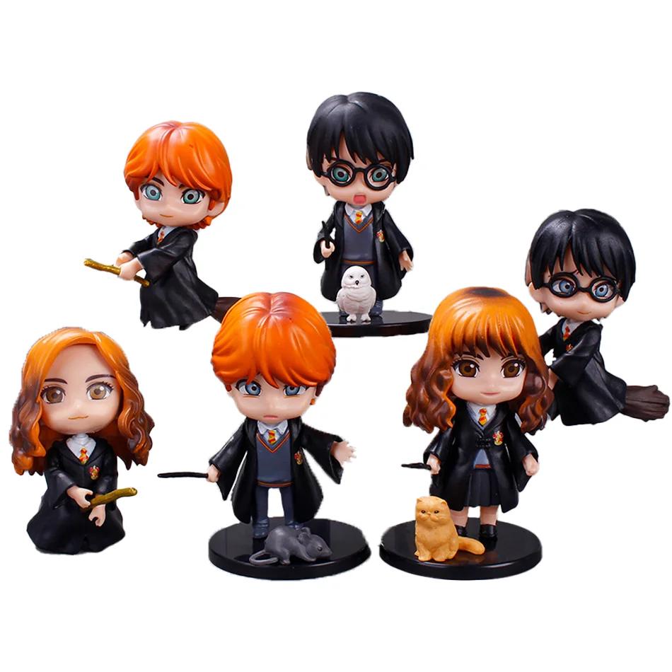 3pcs/10pcs Style Vinyl Figures Set Hermione Ron Hedwig Collectible Car Model Toy Cake Decoration Q PVC Including Entertaining Play Safe Kid Friendly