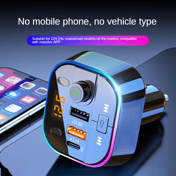 Car Bluetooth receiver, MP3 player, multifunctional lossless sound quality , charger, Christmas gift, Stocking stuffers