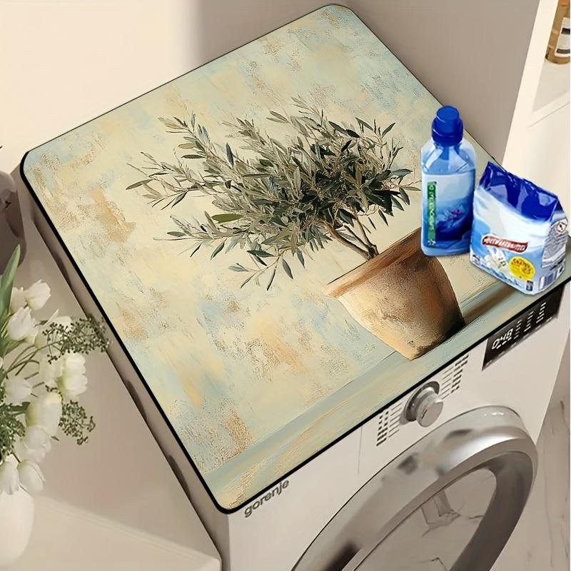 1 Pièce Tapis de Séchage en Caoutchouc avec Imprimé Branche d'Olivier Pour Café Restaurant Cuisine Tapis de Table Vaisselle Durable Terre de Diatomée Tapis de Table Tapis pour Animaux de Compagnie Articles de Café