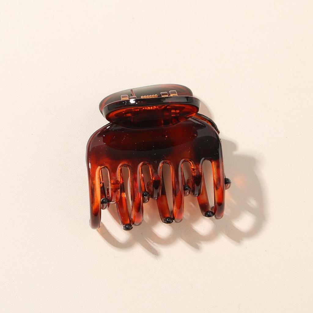 4cm Milk Coffee Hair Claw Clip - Frosted Small Shark Clip for Women's Updos