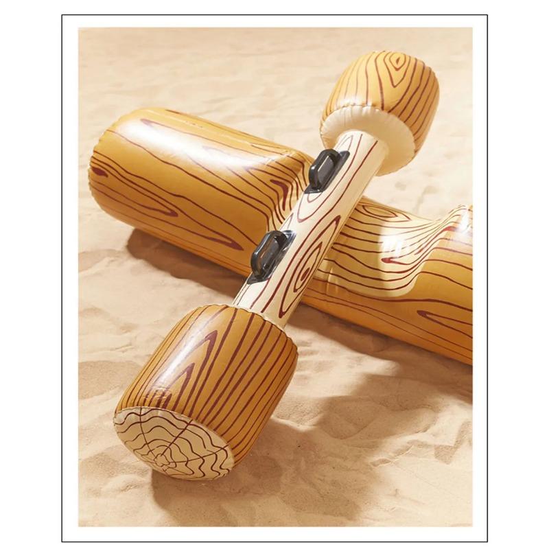 Premium Double Inflatable Pool Float Set with Swim Log and Rings for Adults Summer Water Fun Beach Swimming Sports Equipment