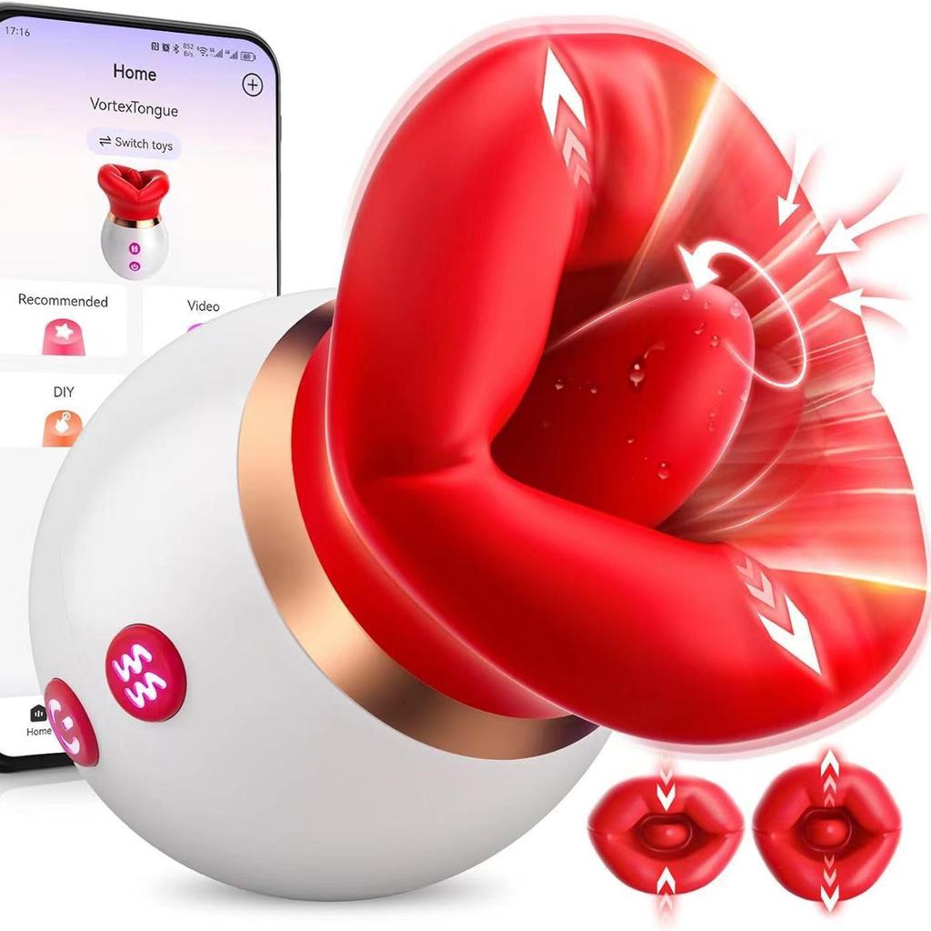 Intimate First Kiss: Vibrating Tongue-Licking G-Spot & Clitoral Stimulator
