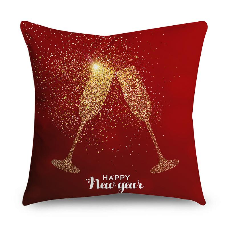 Christmas Decorative Polyester Cushion Cover For Home Tree Gifts Printed Pillow Cover Pillow Case Home Decor Xmas Decoration