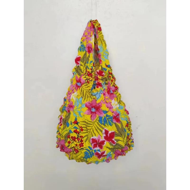 Magic Stretch Bubble Pleated Tote Bag Reusable Washable Multifunctional Shopping Bag for Travel Daily Use