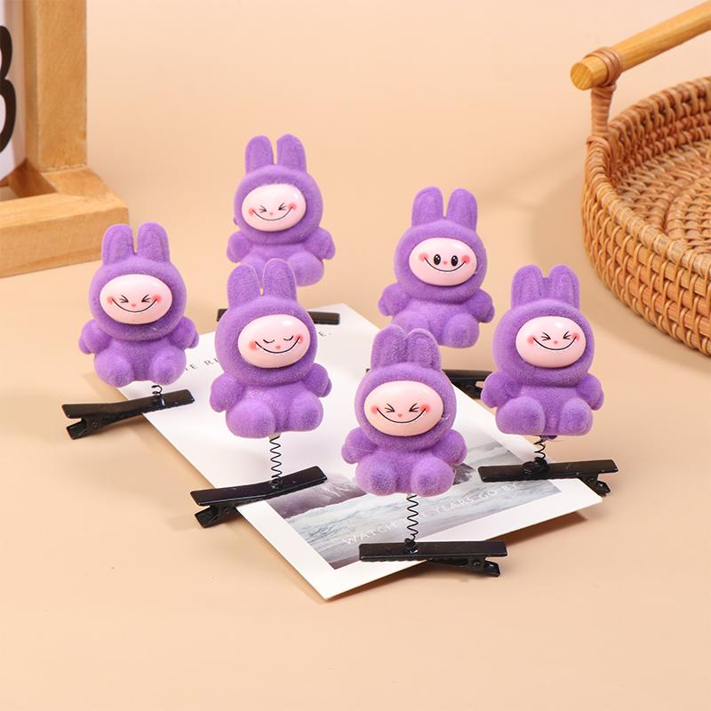 6 stk Kawaii Labubu Vår Hårspenne 3D Tegneserie Dukke Hårnåler Andenebbklemme Hodeplagg Barnas Hårtilbehør Festdekorasjoner